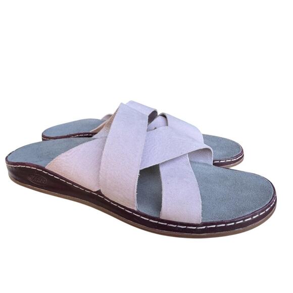 Chaco Wayfarer Leather Slide Sandal Mauve Leather Women size 10 - Picture 1 of 6